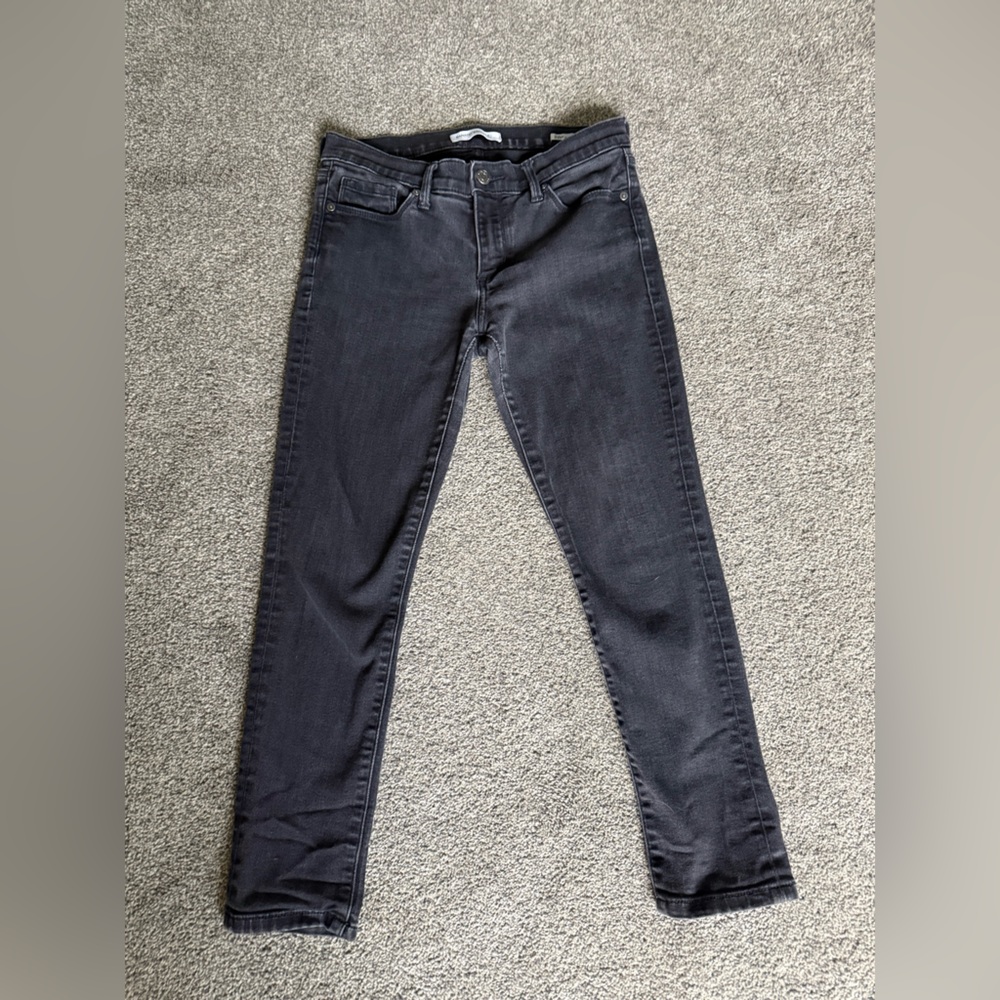 Banana Republic Women’s Stretchy Skinny Ankle Jean in Black 28 Petite